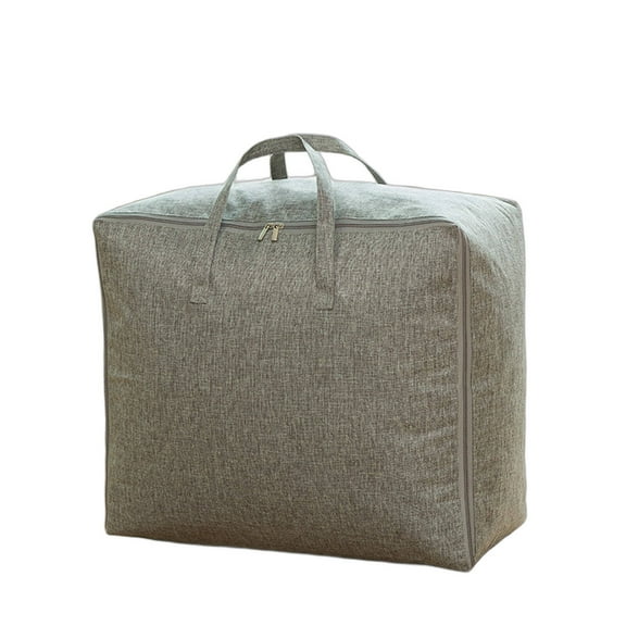 AUQ Closet Storage Bins,Multi-Purpose Storage Zippered Storage Bags,Storage Bag Quilt Bag,Beige,55*30*20cm,Fabric