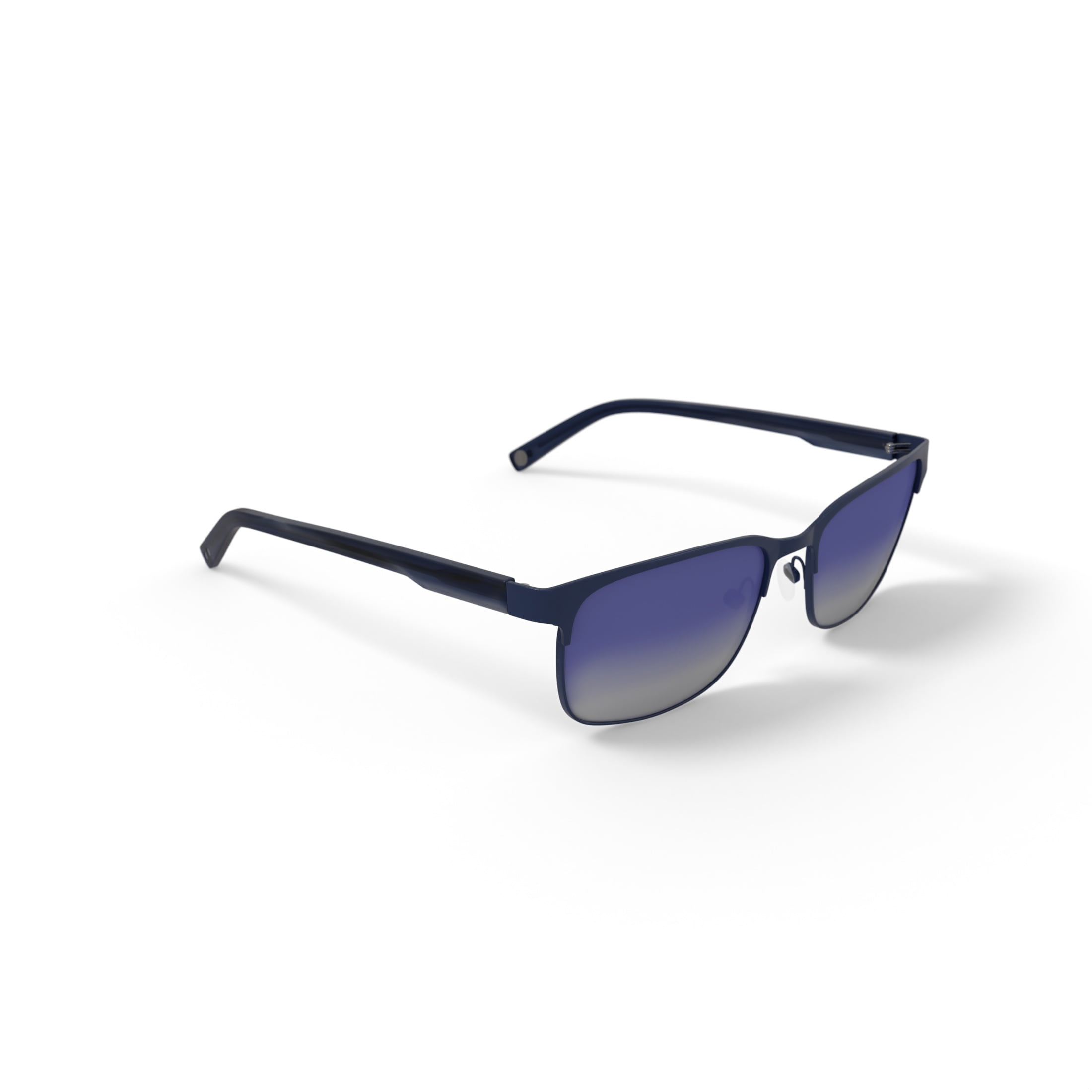 Reverb Men's Rectangle Prescription Fashion Sunglasses, RVMOS3000, Satin Navy, 59-18-150, with Case