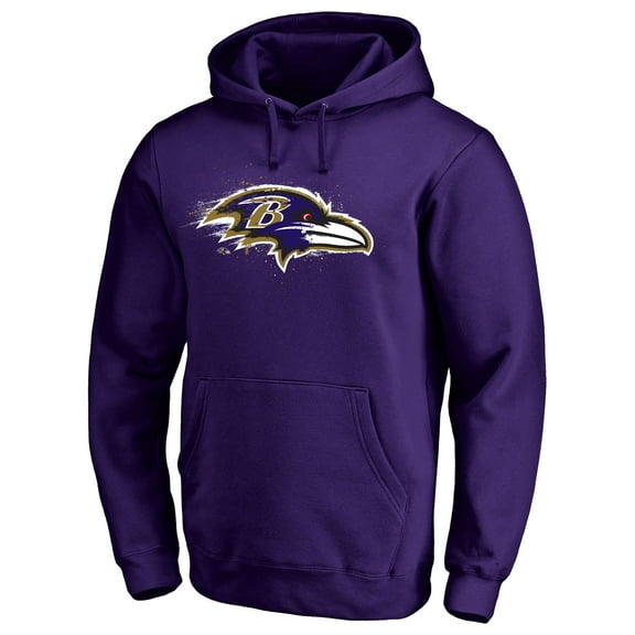 Men's Purple Baltimore Ravens Splatter Logo Pullover Hoodie