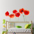 thumbnail image 5 of Un conjunto de pegatinas de pared, pegatinas de pared de amapolas rojas, decoración de pared para sala de estar, oficina, dormitorio, 5 of 5