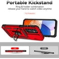 thumbnail image 5 of for Samsung Galay A15 5G Case,with Camera Lens Cover HD Screen Protector,[ Grade] Ring Car Mount Kickstand Hybrid Hard PC Soft TPU Shockproof Protective Case for Galaxy A15 5G, Red, 5 of 14