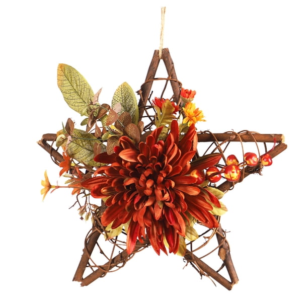 1 colgante de flor simulada para colgar en la pared, adorno decorativo para el hogar (naranja)