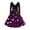 Dark Purple, variant on Valentines Day Dresses Scalloped Neck Fit and Flare Dress with Heart Print Waist Vintage Style Dress for Women Purple Pink M
