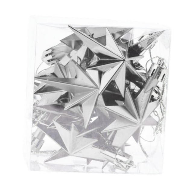 Colgante de estrella de árbol de Navidad, decoración de árbol de Navidad, adorno de estrella 3D para festival, bricolaje, para el hogar, la familia, l Plata