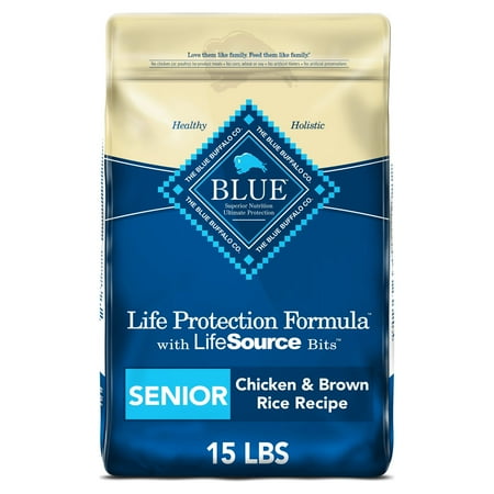 Blue Buffalo Life Protection Formula Natural Senior Dry Dog Food, Chicken and Brown Rice 15-lb