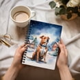 thumbnail image 3 of Hello Winter Pitbull Welcome Snowy Night Watercolor Vintage Spiral Bound Journal Terrier Dog Lover 5x7in Spiral Notebook - 01011, 3 of 5