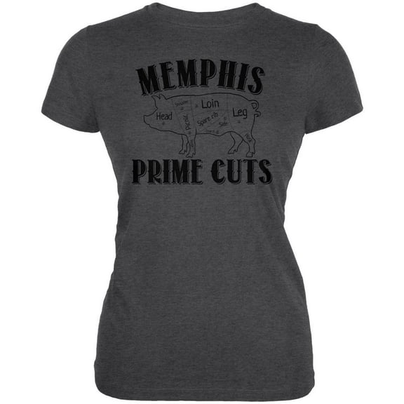 Memphis Prime Cuts Juniors Soft T Shirt Deep Heather 2XL