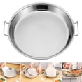 thumbnail image 3 of Stainless Steel Pan Cold Noodle Making Tools Steamed Rice Tray Cake Dish for Home Kitchen(23CM), 3 of 8