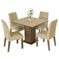 thumbnail image 1 of Juego de Comedor Madesa Deise Mesa con Tablero de Madera 4 Sillas Marrón Crema Imperial, 1 of 5