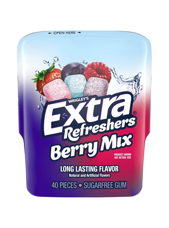 Extra Refreshers Berry Mix Sugar Free Chewing Gum - 40 Piece Bottle