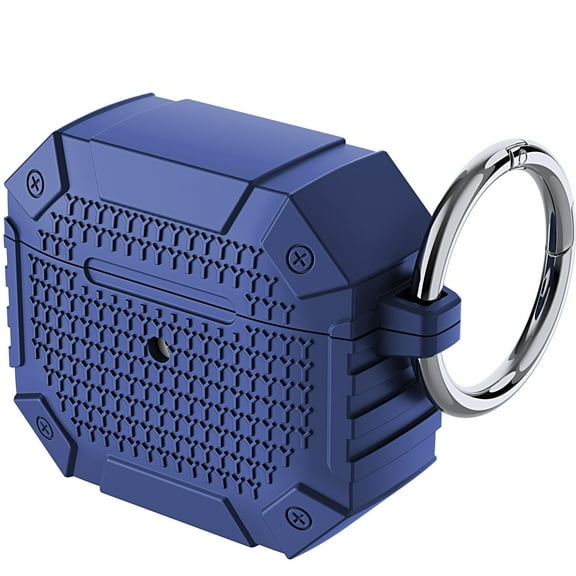 SaniMore for AirPods 3rd Generation 2021 Case with Carabiner Rugged PC Full Body Protective Shockproof Anti-drop Cover for Apple AirPods 3rd Generation 2021, Blue