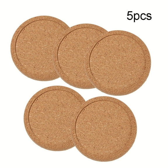 Cork Coasters Handy Round Square Shape Dia 9Cm 10Cm Plain Natural Wine Drink Tea Coffee Coaster For Home Office Kitchen