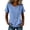 Blue, variant on Linen Tunic Shirts for Women 2026 Summer Vintage Solid Color Short Sleeve Buttons Oversized Scoop Neck Blouse Tees