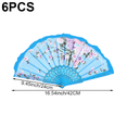 thumbnail image 2 of Byfri 6 Pack Lace Design Vintage Chinese Folding Hand Fans Elegant Handheld Fans for Weddings Parties 42x24cm, 2 of 7