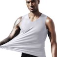 thumbnail image 5 of Men's Summer Breathable Ice Silk Tank Tops for Fitness Workout and Outdoor Activities - Stylish V Neck Vest for Active Mens T-Shirts All Black Tan 6 Pack, 5 of 5