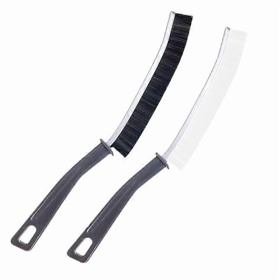 Crevice Cleaning Brush-Hard Bristle Crevice Cleaning Brush-Long Handle Narrow Groove Gap Cleaning Tool (Black White)