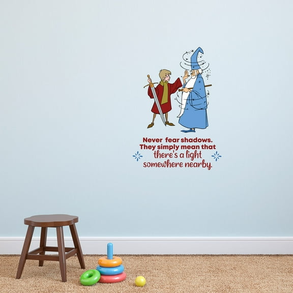 Never Fear Sword in the Stone Quote Cartoon Quotes Decors Wall Sticker Art Design Decal for Girls Boys Kids Room Bedroom Nursery Kindergarten Home Decor Stickers Wall Art Vinyl Decoration (30x15 inch)