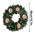 thumbnail image 2 of Pklyzj 1Pcs Eucalyptus Wreath Faux Kitchen Cabinet Wreaths Artificial Greenery Wreath Farmhouse Wreath for Door Wall Window Decor, 15.7Inch, 2 of 7
