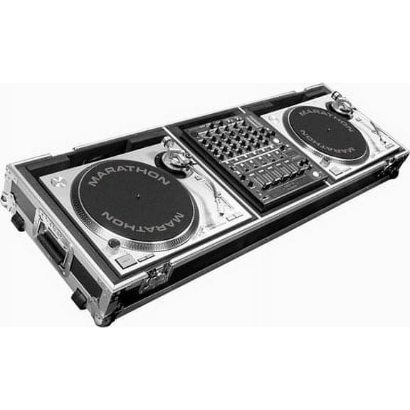 Marathon MA-DJ12W Flight Road Case Holds Two Turntables In Battle Style Position