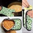 thumbnail image 5 of Yayeee Oven Mitts and Pot Holder Set of 2 Heat Resistant Kitchen Gloves Baking Hot Pad, Green Dot Triangles Pattern, 5 of 5