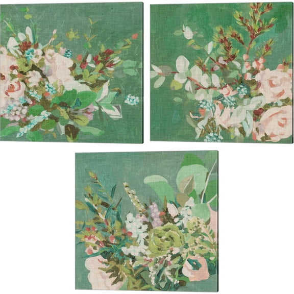 Great Art Now Hello Spring by Melissa Wang 3 Piece Canvas Art Set Each 14W x 14H