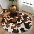 thumbnail image 3 of Cow Patterned Round Rug 5ft Washable Circle Kitchen Rugs Non Slip Vintage Farmhouse Abstract Country Western Large Area Rug Indoor Floor Carpet for Bedroom Living Room Home Office Dining Room Nursery, 3 of 8