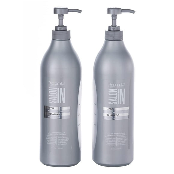 Recamier Professional Salon In +Pro Color Intensifier Hair Platinum Kit Shampoo and Treatment - Kit Tratamiento y Shampoo Intensificador de Color Platino para cabello