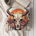 thumbnail image 3 of YINGXI Cow Skull Flannel Pillow Cover, Pillow Cover Bull Skull Soft Flannel Pillow Covers Decor for Sofa Couch Bed 24x24in, 3 of 5