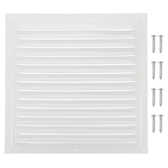 Uxcell 12"x12" Aluminum Gable Vent, Exterior Wall Outlet Vent Cover HVAC Air Grille Louvered Screen Mesh