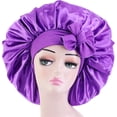thumbnail image 1 of ORUYROP Bonnet en Satin Bonnet en Soie avec Bande Élastique à Nouer Bretelles Ajustables Bonnet pour Cheveux Taille Jumbo pour Dormir Bonnet en Satin Extensible, 1 of 7