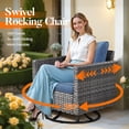 thumbnail image 4 of Vcatnet Patio Furniture Sets with Fire Pit 10 Pieces Sectional Sofa All Weather Wicker Outdoor Conversation Set with Swivel Glider Chair and Coffee Table, Denim Blue, 4 of 10