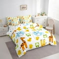 thumbnail image 3 of Homewish Lovely Elephant Giraffe 7-Piece Twin Bedding Sets,Rustic Frog Duck Bedding Comforter Set,White Yellow Blue Sheet Sets For Teens,Super Cozy Room Decor Reversible, 3 of 8