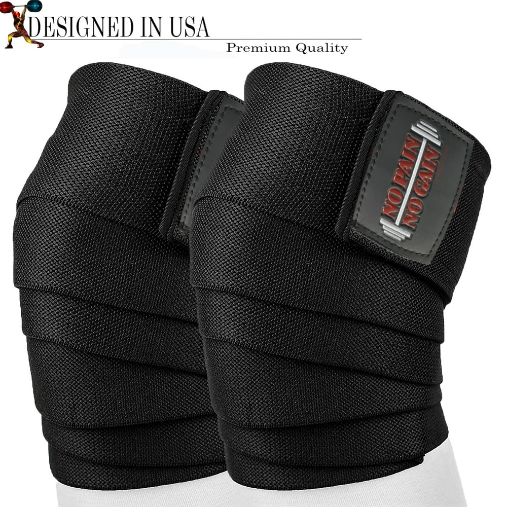Heavy Duty 78" Elastic Weightlifting Knee Wraps for Cross Training WODs