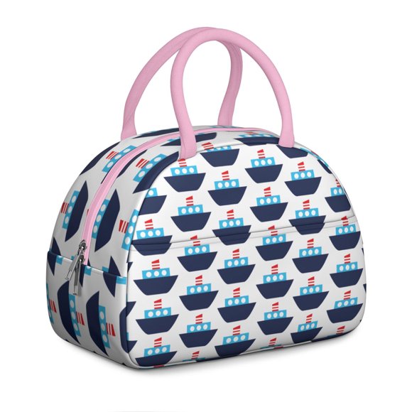 Sac à Lunch Ancre de Mer pour Femmes, Imprimé Plage Côtière, Sac Isolé Réutilisable pour Bureau, Pique-Nique Ou Escapade de Week-End