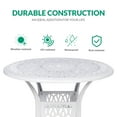 thumbnail image 6 of VIVIJASON 35.2" Outdoor Patio Dining Round Table White Cast Aluminum Rustic Large Patio Table with Umbrella Hole, 6 of 7