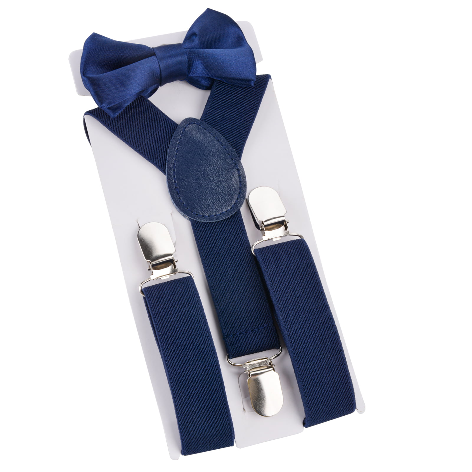 Kids Boys Elastic Suspender Metal Clip Y Back Adjustable Suspenders Bow Tie  Set for Wedding Party 