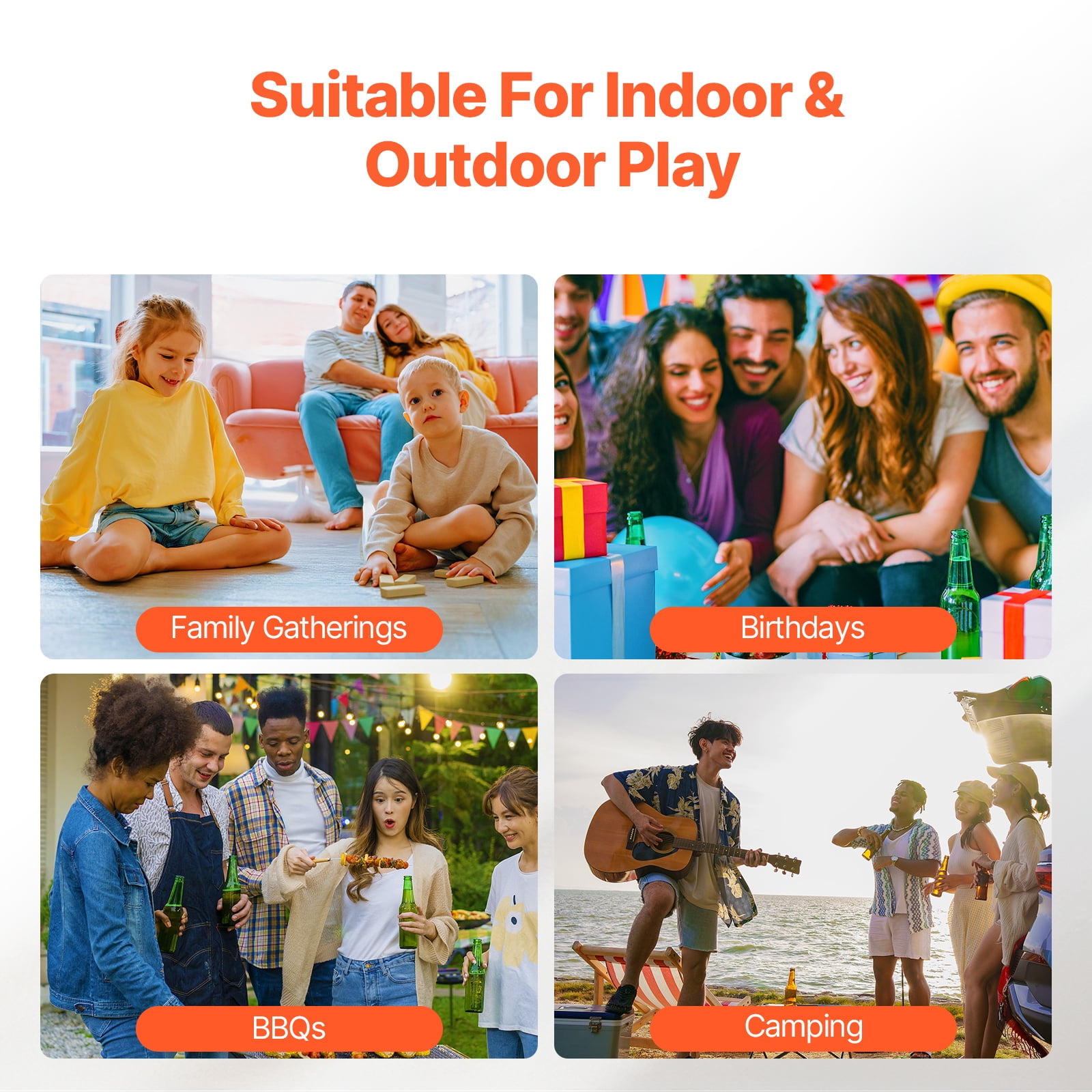 KFFKFF Outdoor Game Giant Tumble Tower, Set of 54 Medium-Sized Pine Wood Stacking Blocks Game, Comes with Portable Bag and Scoring Board, Wooden Pile-Up Game, Ideal for Family Fun, Indoor/Outdoor Use