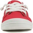 thumbnail image 3 of Soda Flat Women Shoes Linen Canvas Slip On Sneakers Lace Up Style Loafers Zig-S Red 7, 3 of 5