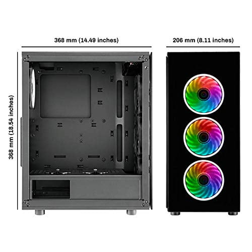 FSP ATX Mid Tower PC Computer Gaming Case with 2 Tempered Glass Panels with 4 Addressable RGB Fans (CMT340)