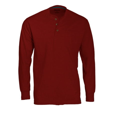 Rocker Henley - Smith's Workwear Men's long tail long sleeve henley with gusset and chest pocket