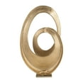thumbnail image 4 of Abstract Ring Art Home Decor Sculpture Figurine - Modern Table Accent for Coffee Table and Room Display - Oval Ornament for Living Room, Bathroom, Office or Shelf Use - 20", Gold & Metallic, 4 of 13