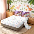 thumbnail image 4 of meiyoeat Cat Riding Dinosaur Twin Bedding for Boys Girls, Galaxy Space Rainbow Bedding Comforter Set, Purple, Star Reversible, 7pcs, 4 of 5