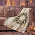 thumbnail image 6 of Farmhouse Wreath Wood Plank Flannel Blanket, Cozy Rustic Sofa Throw for Cottage Lovers and Farmhouse Fans, Warm Bedroom Reading Nook Home Decor, Housewarming Christmas Gift, 6 of 9