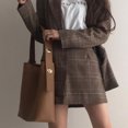 thumbnail image 4 of Jumpingount Práctico bolso de hombro para mujer con amplia aplicación, buenos regalos, bolso tipo cubo a la moda, gran capacidad Bolsas de mensajero y de hombro marrón, 4 of 6