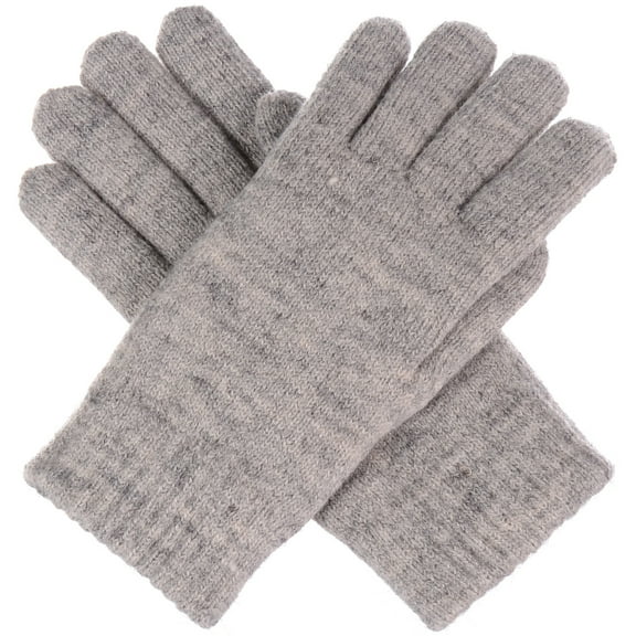 Women's Toasty Warm Plush Fleece Lined Knit Winter Gloves (Dark Beige)