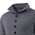 thumbnail image 4 of Mens Cardigan Sweater Button Up Stand Collar Casual Long Sleeve Knitted Solid Sweaters Fall Clothes Tops (M, Dark Gray), 4 of 6
