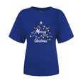 thumbnail image 4 of Puntoco Blusa informal de cuello redondo con estampado navideño para mujer, 4 of 4