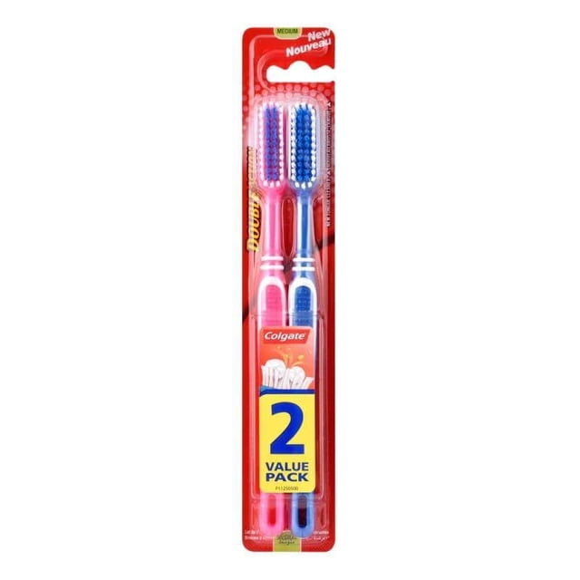 Cepillo de Dientes Colgate 2 Unidades Doble Acción Mediano