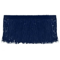 5 Yards 4 Inch Chainette Fringe Trim Tassel Sewing Trim for DIY Sewing CraftsShade Decoration, Navy