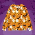 thumbnail image 2 of Odeerbi Kids Boys Girls Crewneck Sweatshirts Halloween Pullover Sweatshirts 1-12 Years Children's Round Neck Long Sleeve Halloween Printed Sweatshirt Orange, 2 of 5